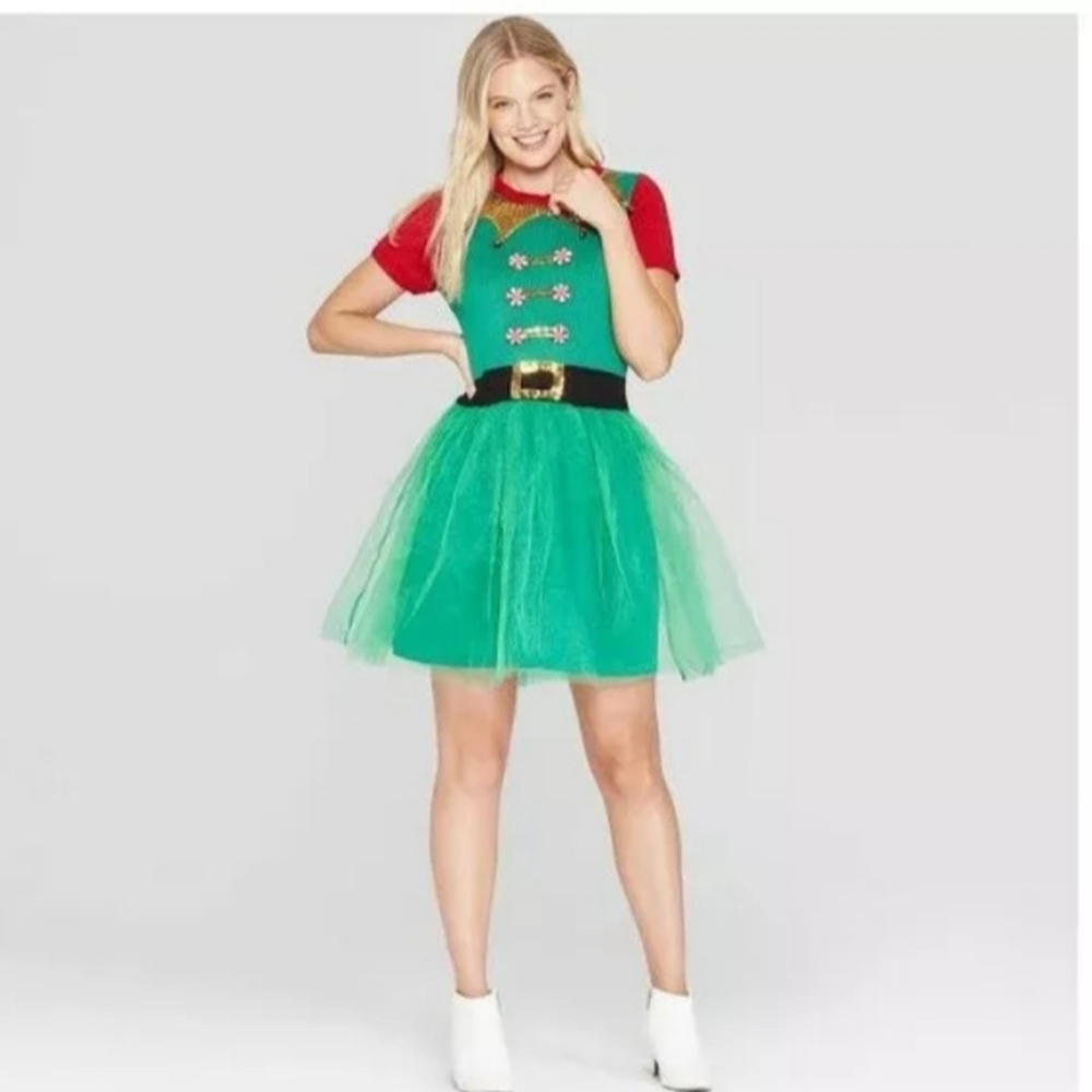 Cute 33 Degrees Juniors sequined Elf Dress